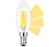 linovum FourSTEP Dim E14 - Lampadina a filamento LED a candela, dimmerabile, con ogni interruttore della luce, 4 W, 560 lm, luce bianca calda