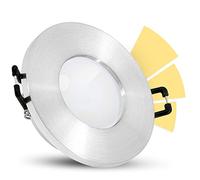 linovum ISASO - Faretto da incasso LED IP65 con fourSTEP dimmer senza dimmer - LED GU10 5 W bianco caldo - faretto rotondo in alluminio spazzolato