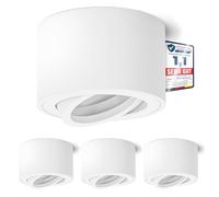 Linovum SMOL - 4 faretti extra piatti orientabili, rotondi, colore bianco opaco, lampade da installazione sopra intonaco, Ø 80 mm, per moduli LED