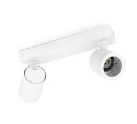 linovum TENJO - Faretti a barra con 2 faretti orientabili e inclinabili, colore: bianco, con 2 attacchi GU10