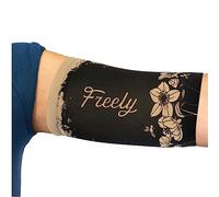 Linphelle Copri Picc in Microfibra - Fascia Copri Picc Braccio in Tessuto Traspirante e di Design, Manicotto Braccio Ideale per PICC, Glucometro, Tatuaggio o Ferite, Nero con Fiori, Taglia 1