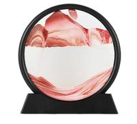 LINPING Pittura di Sabbia Che Scorre,Immagine di Arte della Sabbia in Movimento Vetro Rotondo Paesaggio di Sabbia del Mare Profondo 3D Cornice Che Scorre, Rilassante Desktop Home Office Work Decor