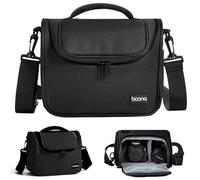 Linpr Borsa Fotografica Impermeabile Professionale per Fotocamere SLR/DSLR, Piccola Borsa a Tracolla con Custodia Protettiva Compatibile con Canon EOS 2000D, Sony Alpha 7 III, Nikon (Nero, Piccolo)