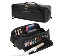 Linpr Borsa Portaferri Resistente al Calore, Custodia da Viaggio Portatile, Adatta per Ferri Arricciacapelli, Piastre per Capelli e Accessori, con Cuscinetto Termoisolante in Silicone (Nero)