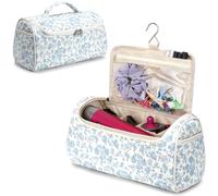 Linpr Custodia da Viaggio Compatibile con Dyson Airwrap e Supersonic Organizer, Porta Asciugacapelli per Arricciacapelli, Accessori e Styler, Borsa a Muro Organizzatrice Portatile (Fiori Blu)