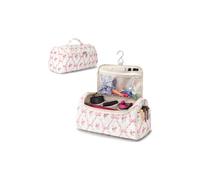 Linpr Custodia da Viaggio Compatibile con Dyson Airwrap e Supersonic Organizer, Porta Asciugacapelli per Arricciacapelli, Accessori e Styler, Borsa a Muro Organizzatrice Portatile (Fiori Rosa)