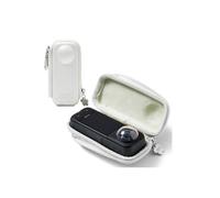 Linpr Piccola Borsa da Viaggio per Insta360 X5/X4, Custodia per Fotocamera Compatta Impermeabile e Antiurto, Custodia Rigida Portatile, Borsa per Fotocamera Sportiva con Moschettone (Bianco)