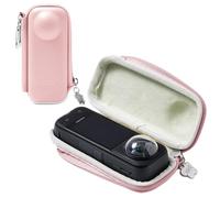 Linpr Piccola Borsa da Viaggio per Insta360 X5/X4, Custodia per Fotocamera Compatta Impermeabile e Antiurto, Custodia Rigida Portatile, Borsa per Fotocamera Sportiva con Moschettone (Rosa)