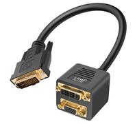 LinQ, Adattatore da DVI-D maschio a VGA femmina e DVI-I femmina 33 cm, Nero