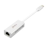 LinQ, Adattatore da Ethernet a USB-C Connessione Rapida Design Compatto, Argento