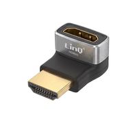 LinQ, Adattatore Video HDMI a HDMI Angolato 90° Risoluzione 8K Ultra HD, Grigio
