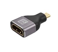 LinQ, Adattatore Video Micro-HDMI Maschio a HDMI 2.1 Femmina 8K UHD, Grigio