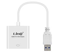 LinQ, Adattatore video USB 3.0 maschio a VGA femmina 1080P, Bianco