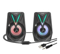 LinQ, Altoparlanti per PC e TV con LED colorati suono potente, Nero