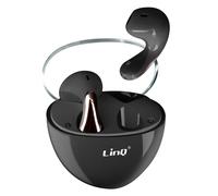 LinQ, Auricolari Bluetooth in-ear con design a goccia e custodia, Nero