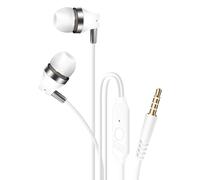 LinQ, Auricolari cablati jack 3,5 mm kit mani libere microfono integrato, Bianco