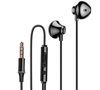 LinQ, Auricolari nylon intrecciato ergonomici jack 3,5 mm kit mani libere, Nero