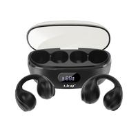 LinQ, Auricolari senza fili Bluetooth a conduzione ossea design clip on, Nero