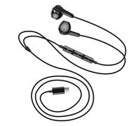 LinQ Auricolari USB-C magnetici con microfono e tasti di controllo, Nero