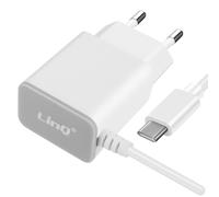 LinQ, Caricabatterie da muro USB-C 18W cavo 1 metro e 20 integrato, Bianco