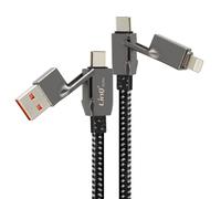 LinQ Cavo 100W da USB e USB-C verso USB-C e Lightning sincronizzazione, Nero