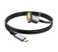 LinQ, Cavo Adattatore Video USB-C a VGA 1.8m Risoluzione Full HD 1080p, Nero