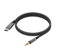 LinQ, Cavo Audio USB-C a Jack 3.5mm per Autoradio / Altoparlante Intrecciato 1m
