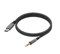 LinQ, Cavo Audio USB-C a Jack 3.5mm per Autoradio / Altoparlante Intrecciato 1m