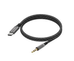 LinQ, Cavo Audio USB-C a Jack 3.5mm per Autoradio / Altoparlante Intrecciato 1m