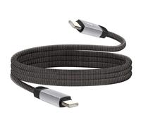 LinQ Cavo USB-C a USB-C 4A Ricarica Rapida 80W in Nylon Intrecciato 1,2m, Nero