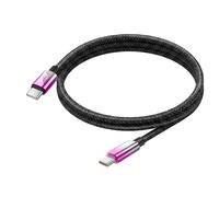 LinQ, Cavo USB-C a USB-C di Ricarica Rapida 80W con Schermo LED 1.2m, Viola