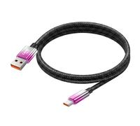LinQ, Cavo USB-C a USB di Ricarica Rapida 48W con Schermo LED 1.2m, Viola