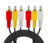 LinQ, Cavo Video Schermato 3x RCA Maschio a Maschio Lunghezza 5m, Nero