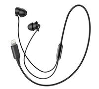 LinQ Cuffie per Dormire con Cavo Lightning con Microfono, Nero