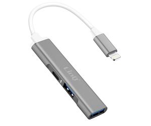 LinQ Hub da Lightning a 2 USB e 1 Lightning per Carica e Trasferimento Dati