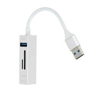LinQ, Hub USB 5 in 1 con 3 porte USB e lettore di schede Micro-SD, Argento