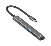 LinQ, Hub USB-C 5 in 1 con Lettore SD / MicroSD / Porte USB / USB-C, Nero