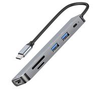 LinQ, Hub USB-C HDTV 4K, USB-C 100W, Lettore SD, Grigio