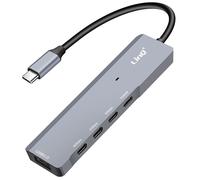 LinQ, Hub USB-C OTG a 3x USB-C 5Gbps + USB 3.0 + USB-C Power Delivery 60W, Nero