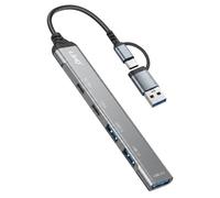 LinQ, Hub USB-C / USB-A 5-in-1 a 2x USB-C PD 10W e 3x USB-A 480Mbps, Grigio