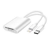 LinQ Lettore Schede SD / Micro-SD verso USB-C / Lightning 480Mbps, Bianco
