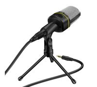 LinQ, Microfono da scrivania collegamento Jack 3.5mm con supporto, Nero