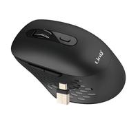 LinQ, Mouse senza fili Wi-Fi e Bluetooth 2.4G con dongle USB-C e USB, Nero