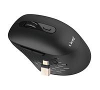 LinQ, Mouse senza fili Wi-Fi e Bluetooth 2.4G con dongle USB-C e USB, Nero
