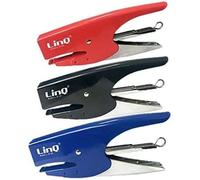 LinQ® - Set con cucitrice e confezione di 1.000 punti metallici tipo 6/4, in acciaio INOX, meccanismo di ricarica posteriore Nero