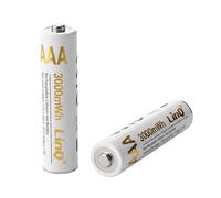 LinQ, Set di 2 Batterie AAA Ricaricabili Litio 3000mWh 1.5V, Bianco