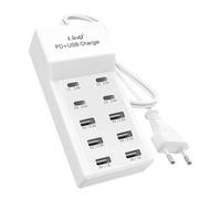 LinQ Stazione Caricabatteria 10 Porte - 50W Fast Charge USB-C USB Bianco