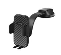 LinQ, Supporto auto per smartphone morsetti regolabili fissaggio ventosa, Nero