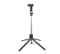 LinQ, Treppiede Asta Selfie Quadripode 2,20m con Telecomando Bluetooth, Nero