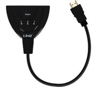 Linq VK-330 Hub multiporta da HDMI Maschio a 3X Porte HDMI Femmina Adattatore Video & Audio Full HD 1080p 2-in-1 Computer/Console/TV/Monitor/Videoproiettore - Nero